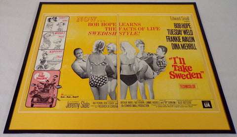 1965 I'll Take Sweden 16x20 ORIGINAL Framed Industry Advertisement Bob Hope