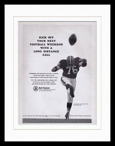 Lou Groza 1965 Bell Telephone Framed 11x14 ORIGINAL Vintage Advertisement 