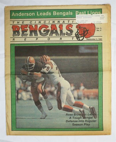  VINTAGE Sep 3 1984 Cincinnati Bengals Weekly Magazine Ross Browner