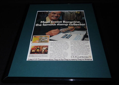 Ernest Borgnine 1977 USPS 11x14 Framed ORIGINAL Vintage Advertisement