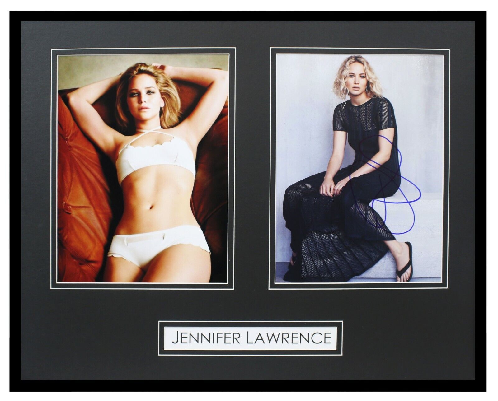 Jennifer Lawrence Signed Framed 16x20 Photo Display