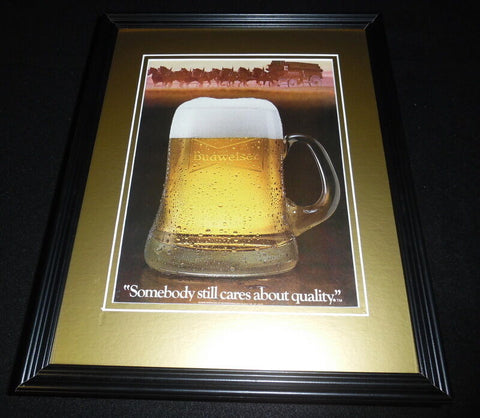 Vintage Budweiser Beer Framed 11x14 ORIGINAL Advertisement