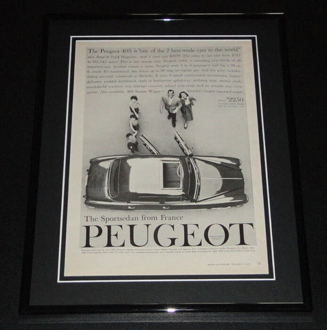 1959 Peugeot 403 Sportsedan 11x14 Framed ORIGINAL Vintage Advertisement