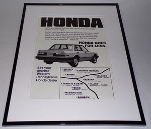 1983 Western Pennsylvania Honda 11x14 Framed ORIGINAL Advertisement 