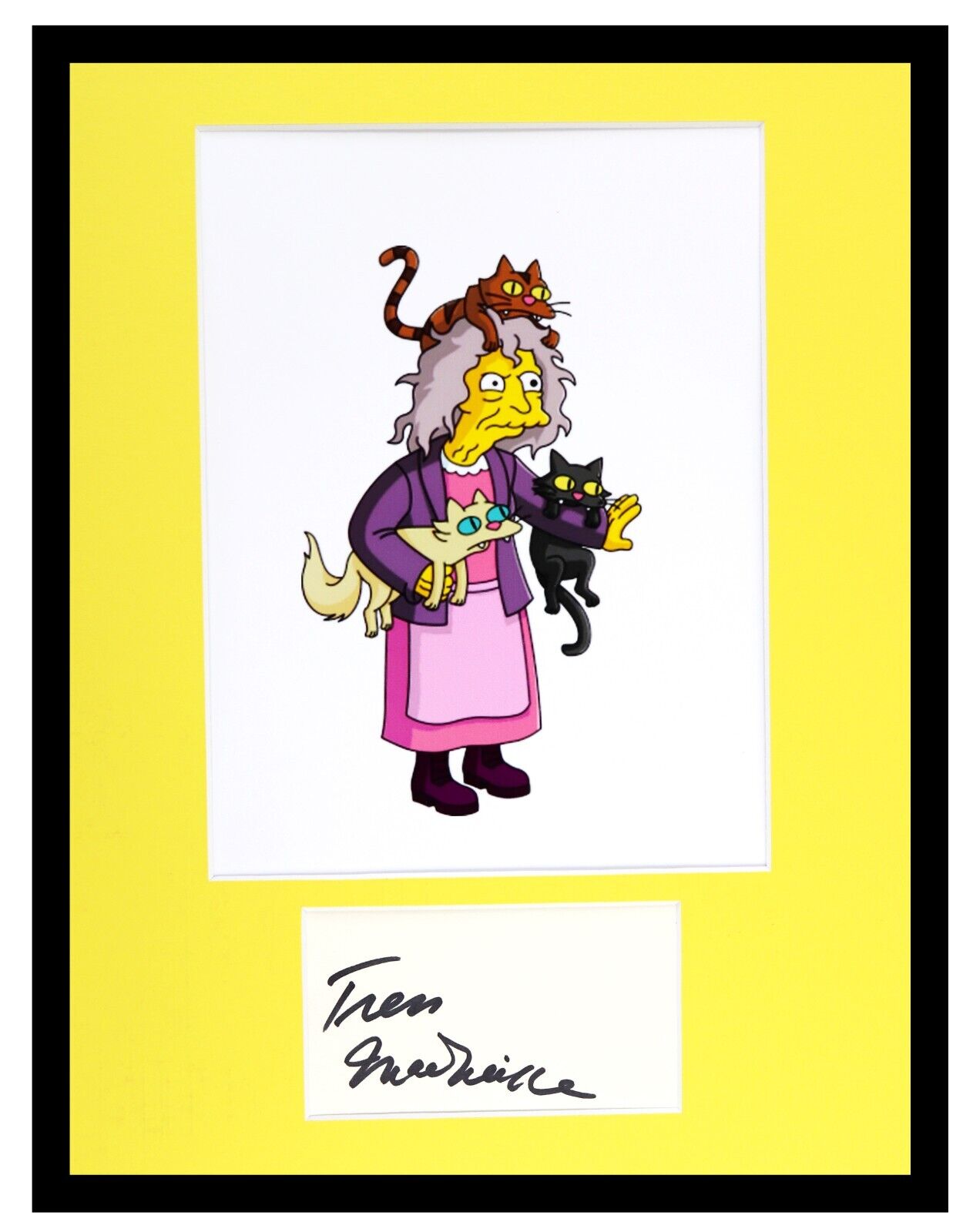 Tress Macneille Signed Framed 11x14 Photo Display AW Simpsons Crazy Cat Lady