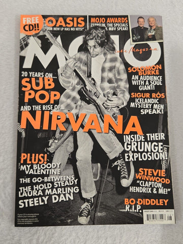 Aug 2008 Mojo Magazine Nirvana Kurt Cobain Bo Diddley Steve Winwood