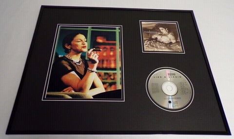 Madonna Framed 16x20 Like a Virgin CD & Smoking Photo Display