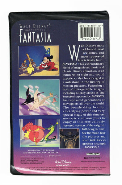 Fantasia VINTAGE VHS Cassette Disney Clamshell Edition