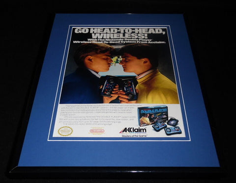 Acclaim Double Player 1988 Nintendo 11x14 Framed ORIGINAL Vintage Advertisement