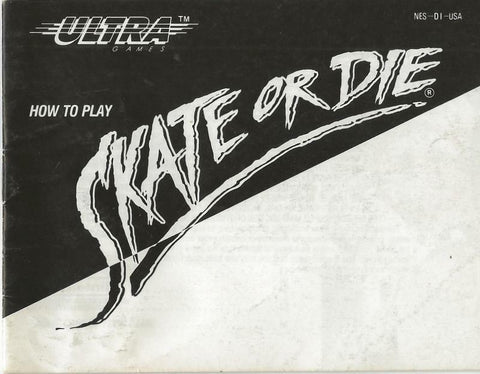 ORIGINAL Vintage Ultra Skate or Die Nintendo NES Manual 