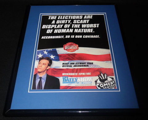 Jon Stewart Indecision 2000 Framed 11x14 ORIGINAL Advertisement Daily Show C