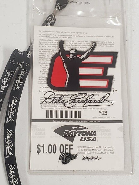 2005 Daytona International Speedway Hershey 300 Ticket + Dale Earnhardt Lanyard