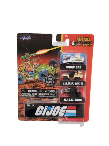 NEW SEALED Nano Hollywood Rides GI Joe Die Cast Car 3 Pack