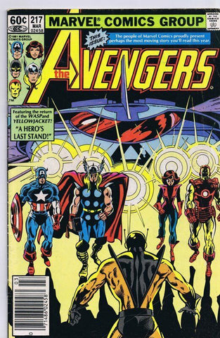 Avengers #217 ORIGINAL Vintage 1982 Marvel Comics Yellowjacket Newsstand