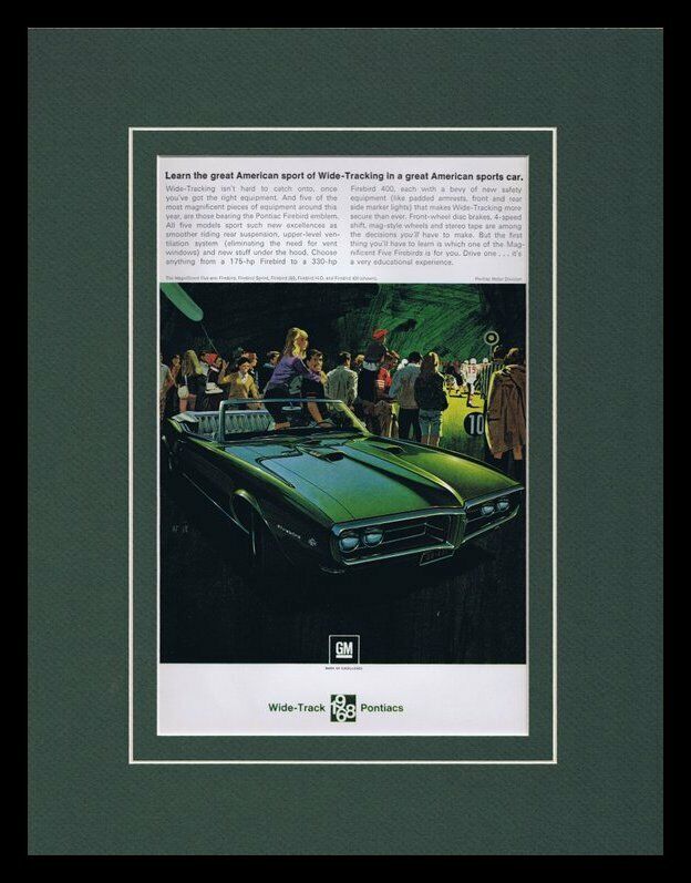 1968 Wide Track Pontiac Bonneville Framed 11x14 ORIGINAL Advertisement D