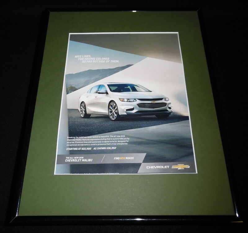 2016 Chevrolet Malibu Framed 11x14 ORIGINAL Advertisement D