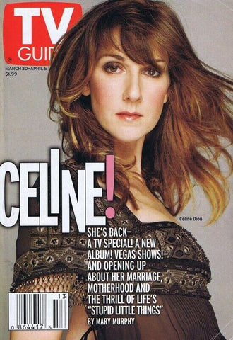 ORIGINAL Vintage Mar 13 2002 TV Guide No Label Celine Dion