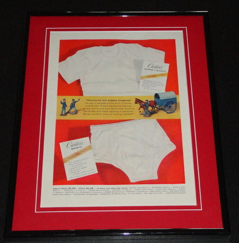 1958 Carter's Briefs & T Shirts 11x14 Framed ORIGINAL Vintage Advertisement