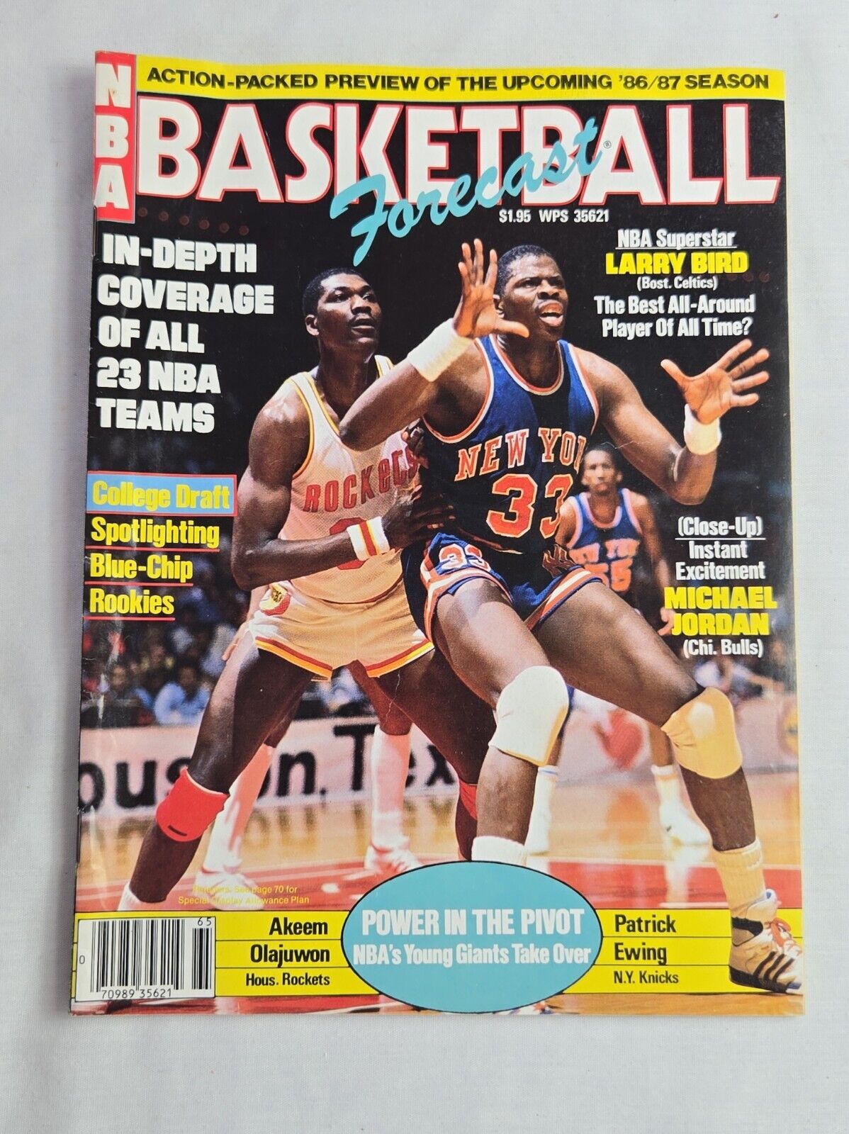 1986-87 Basketball Forecast Magazine Hakeem Olajuwon Patrick Ewing