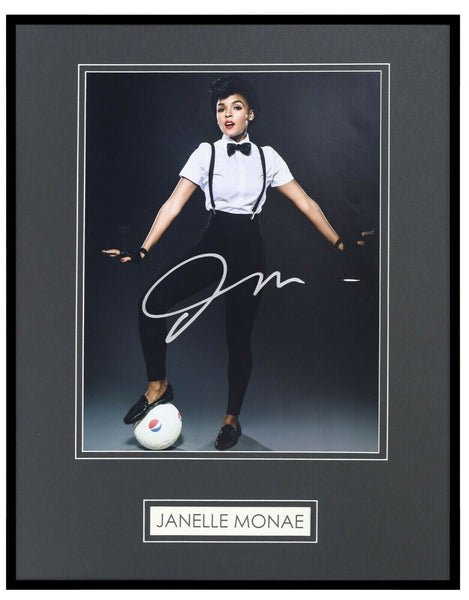 Janelle Monae Signed Framed 16x20 Pepsi Soccer Photo Display