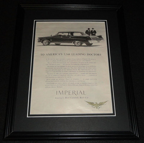 1962 Chrysler Imperial Framed 11x14 ORIGINAL Advertisement 