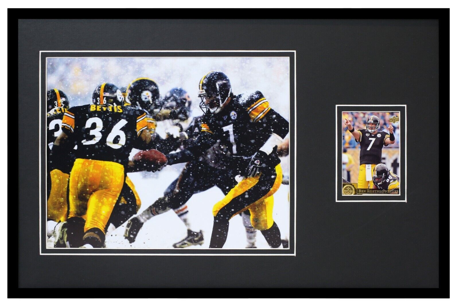 Ben Roethlisberger Framed 11x17 Upper Deck Trading Card + Steelers Photo Display