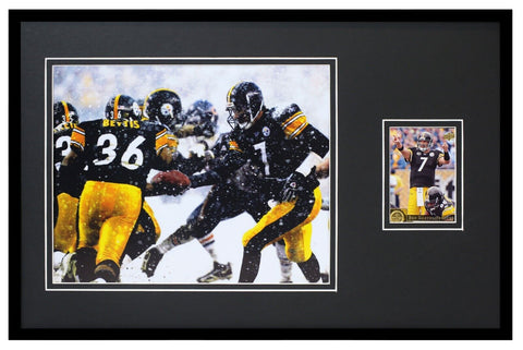 Ben Roethlisberger Framed 11x17 Upper Deck Trading Card + Steelers Photo Display