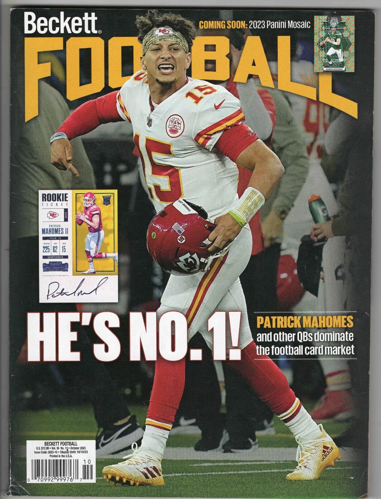 Oct 2023 Beckett Football Card Magazine Patrick Mahomes