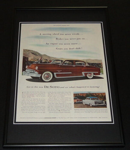 1953 DeSoto Framed ORIGINAL 12x18 Vintage Advertisement Display