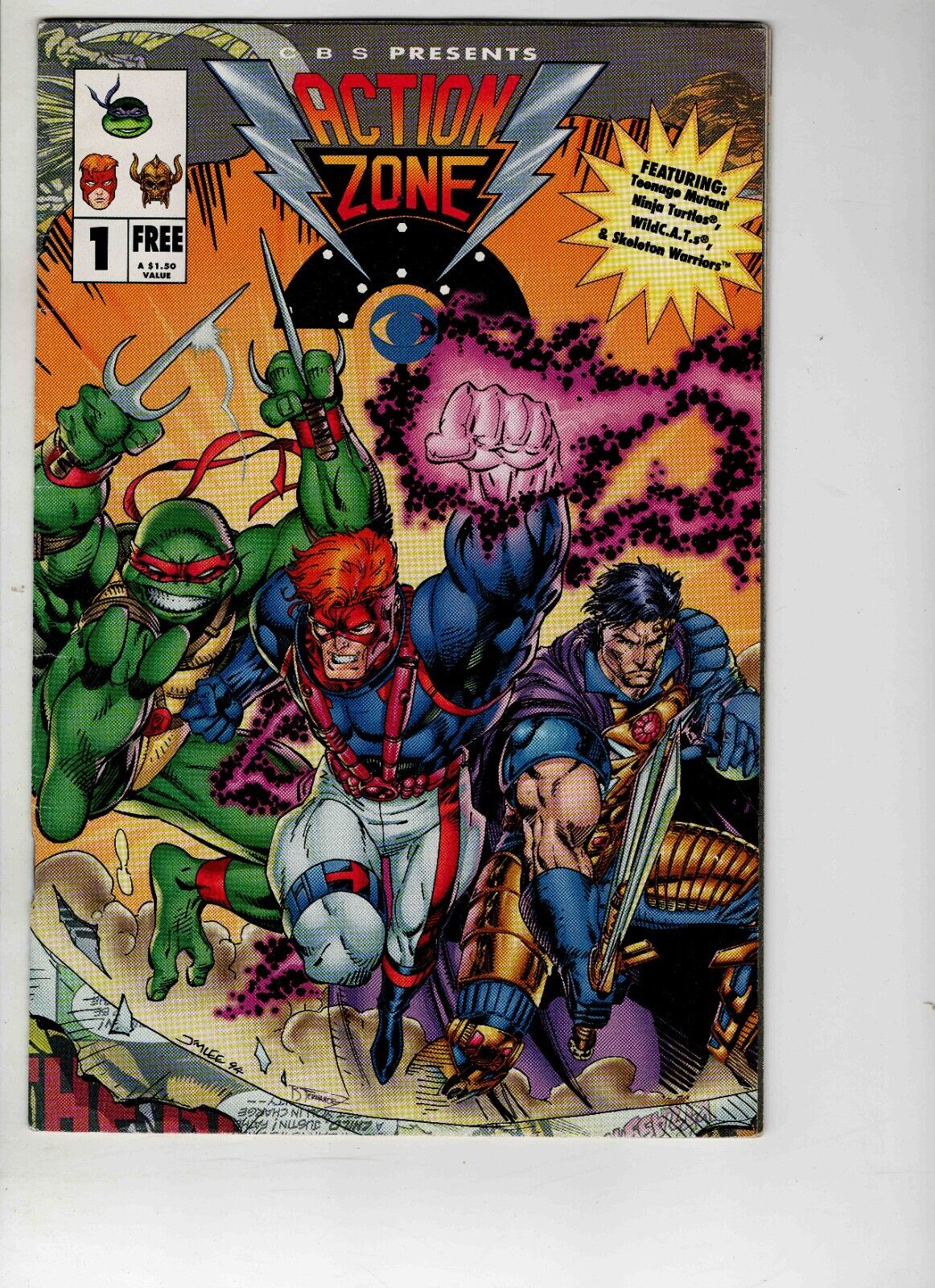 Action Zone #1 1994 CBS Comic Book TMNT Wild Cats