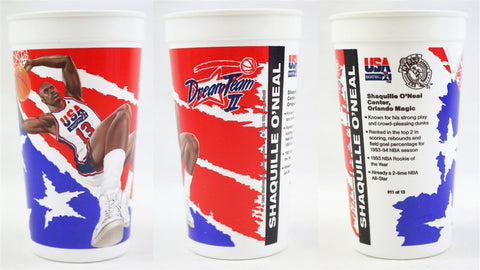 VINTAGE 1994 McDonald's / Coke Dream Team II Shaquille O'Neal Large Plastic Cup 