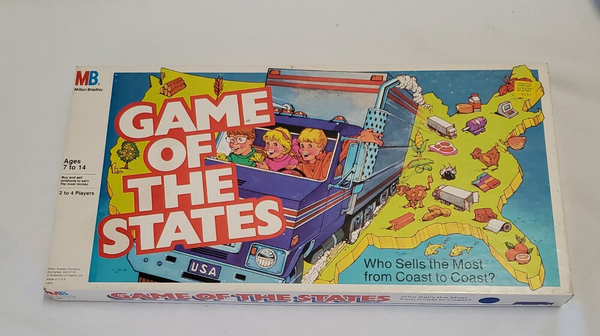 VINTAGE Milton Bradley Game of the States Board Game