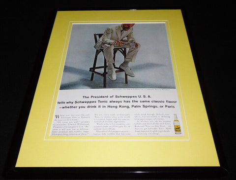 1964 Schweppes Tonic Water 11x14 Framed ORIGINAL Vintage Advertisement 