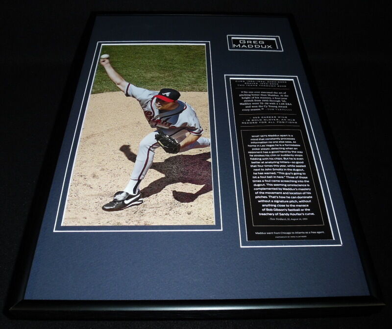 Greg Maddux Framed 12x18 Photo Display Braves