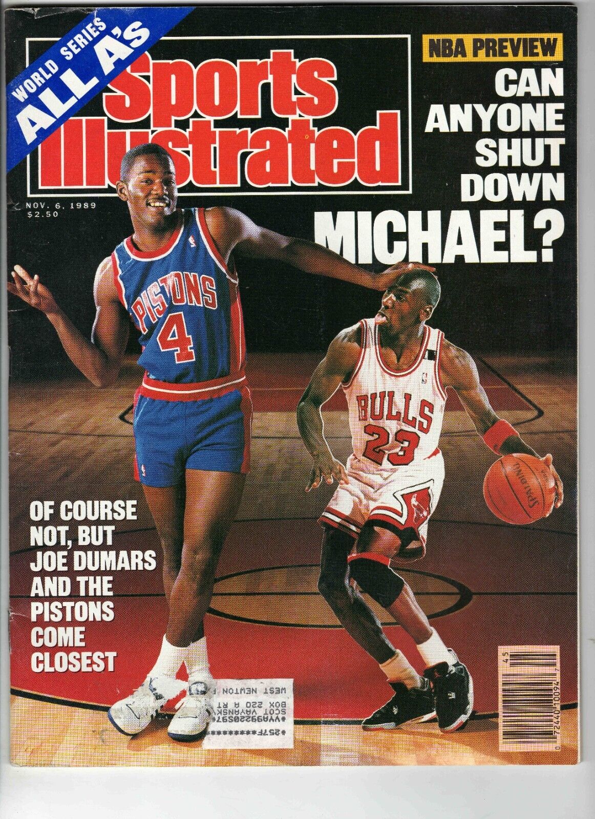 Nov 6 1989 Sports Illustrated Magazine Michael Jordan Joe Dumars