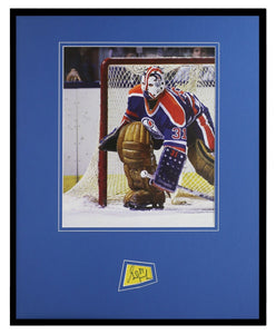 Grant Fuhr Signed Framed 16x20 Photo Display Edmonton Oilers