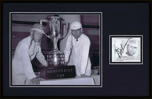 Jim Rathmann Signed Framed 11x17 Photo Display JSA Vanderbilt Cup