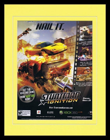 Stuntman Ignition 2007 XBox Framed 11x14 ORIGINAL Vintage Advertisement