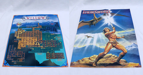 ORIGINAL Vintage 1989 Nintendo Power Willow / Ironsword 16x19 Poster NES