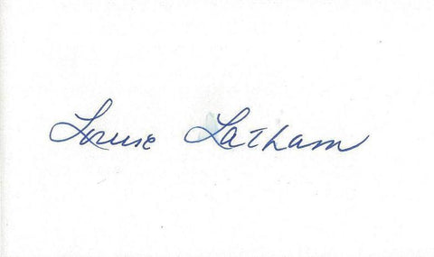 Louise Latham Signed 3x5 Index Card Bonanza Gunsmoke B