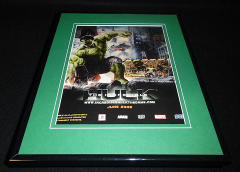 Incredible Hulk 2008 Framed 11x14 ORIGINAL Advertisement PS3 Sega