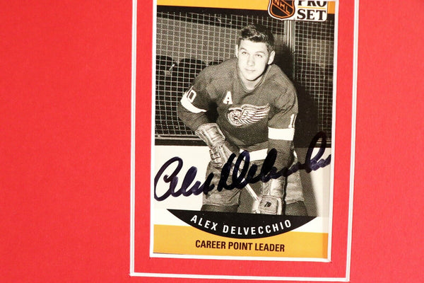 Alex Delvecchio Signed Framed 16x20 Photo Display Detroit Red Wings 