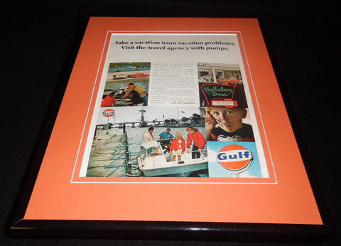 1968 Gulf Oil Tourguide Service 11x14 Framed ORIGINAL Vintage Advertisement 