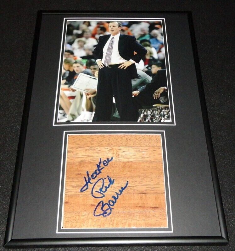 Coach Rick Barnes Signed Framed 12x18 Floorboard & Photo Display Texas Hook Em