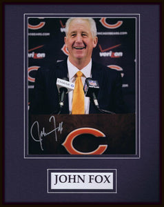 Coach John Fox Signed Framed 11x14 Photo Display Bears