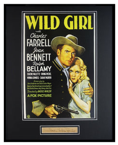 Charles Farrell Signed Framed 16x20 Wild Girl Poster Display