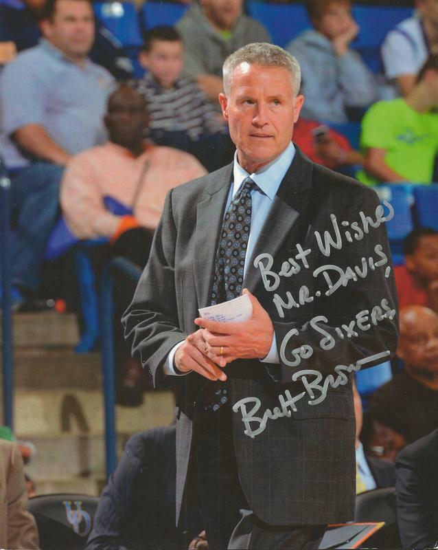 Coach Brett Brown Signed 8x10 Photo 76ers Go Sixers Inscription