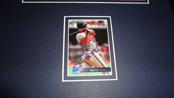 Dave David Justice Signed Framed 11x17 Photo Display Braves Yankees