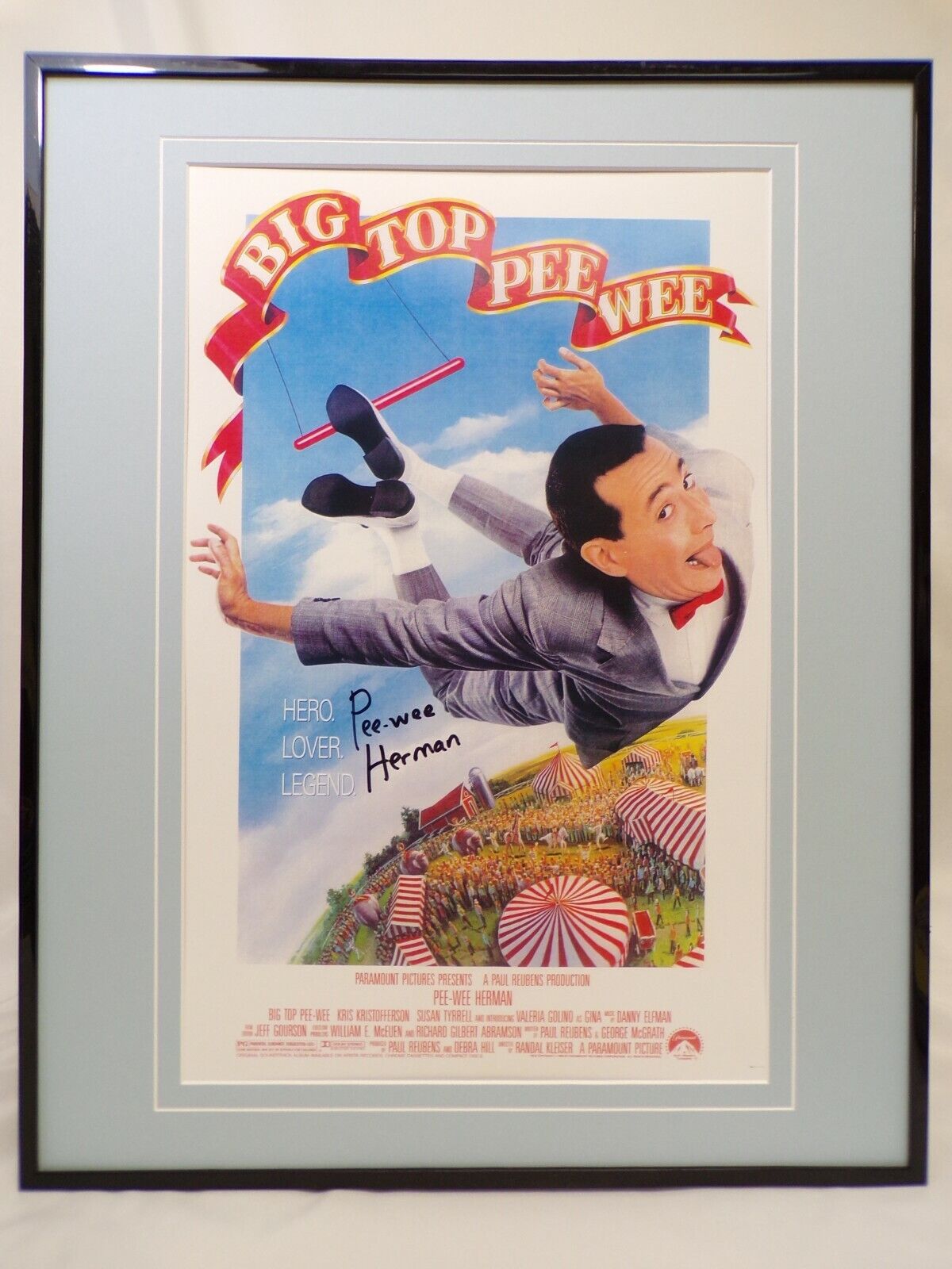 Pee Wee Herman Signed Framed 16x20 Big Top Pee Wee Poster Display AW 