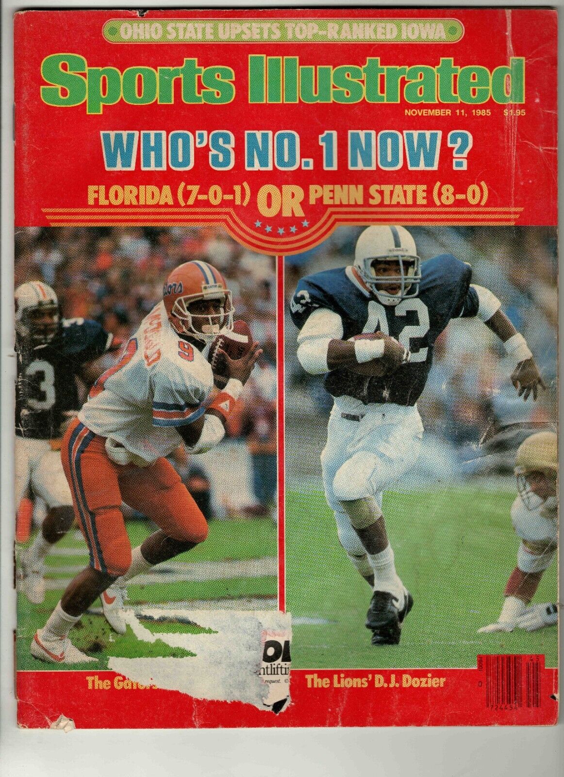 Nov 11 1985 Sports Illustrated Magazine DJ Dozier Penn State